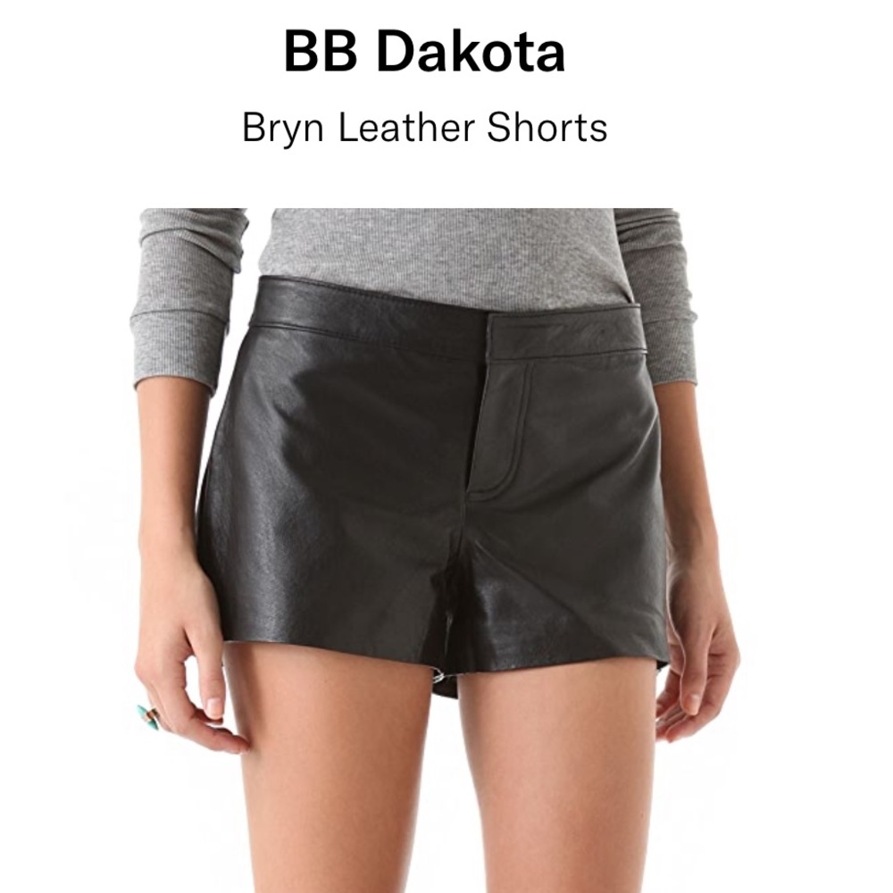 Revolve BB Dakota Bryn Leather shorts black size 2
